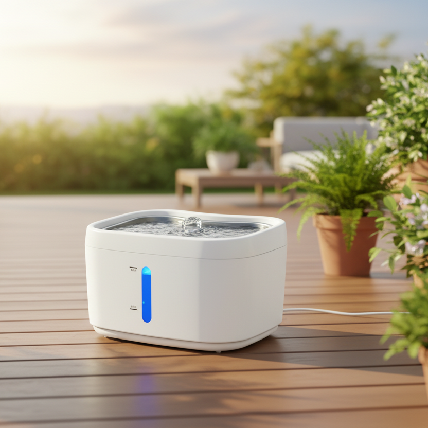 Fontaine à eau pour chat connectée WiFi app 2,5L capteur poids plateau inox Auralis