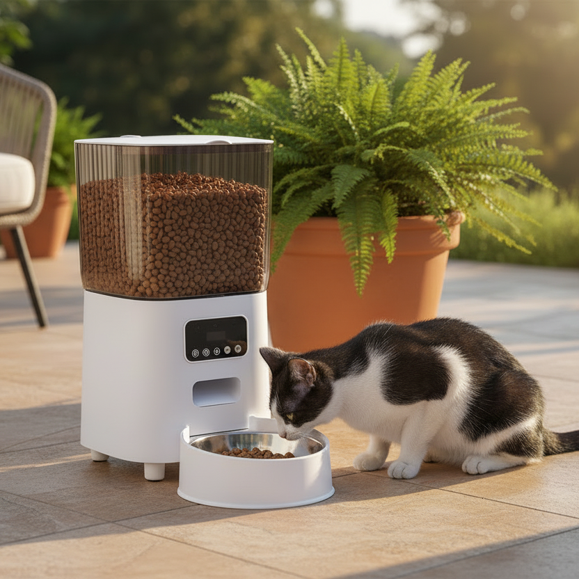 Distributeur de nourriture automatique pour chat et chien 5L avec WiFi bol inox programmable Auralis