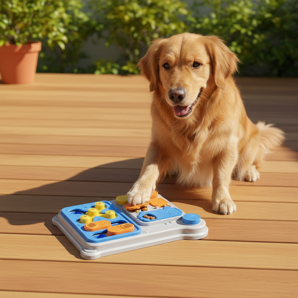 Plateau jeu puzzle interactif pour chien stimulation intelligence alimentation ludique Auralis