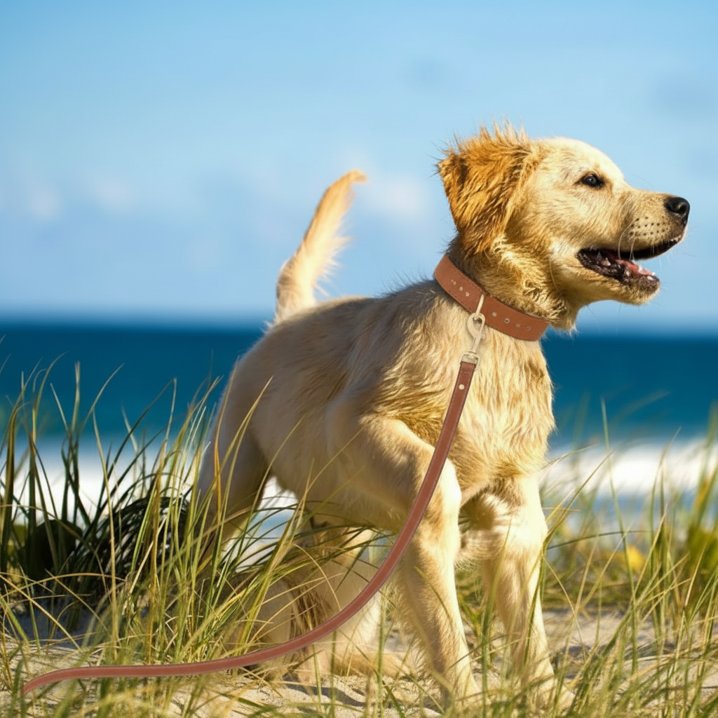 Collier pour chien en cuir rembourré confortable ajustable durable Auralis