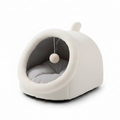 Lit grotte pour chat avec oreilles design cartoon pliable et coussin amovible lavable Auralis