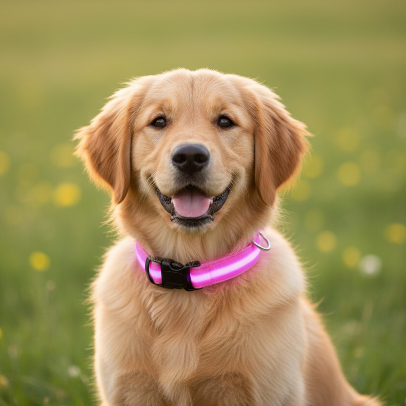 Collier LED rechargeable USB lumineux pour chien avec 3 modes d'éclairage sécurité nocturne Auralis