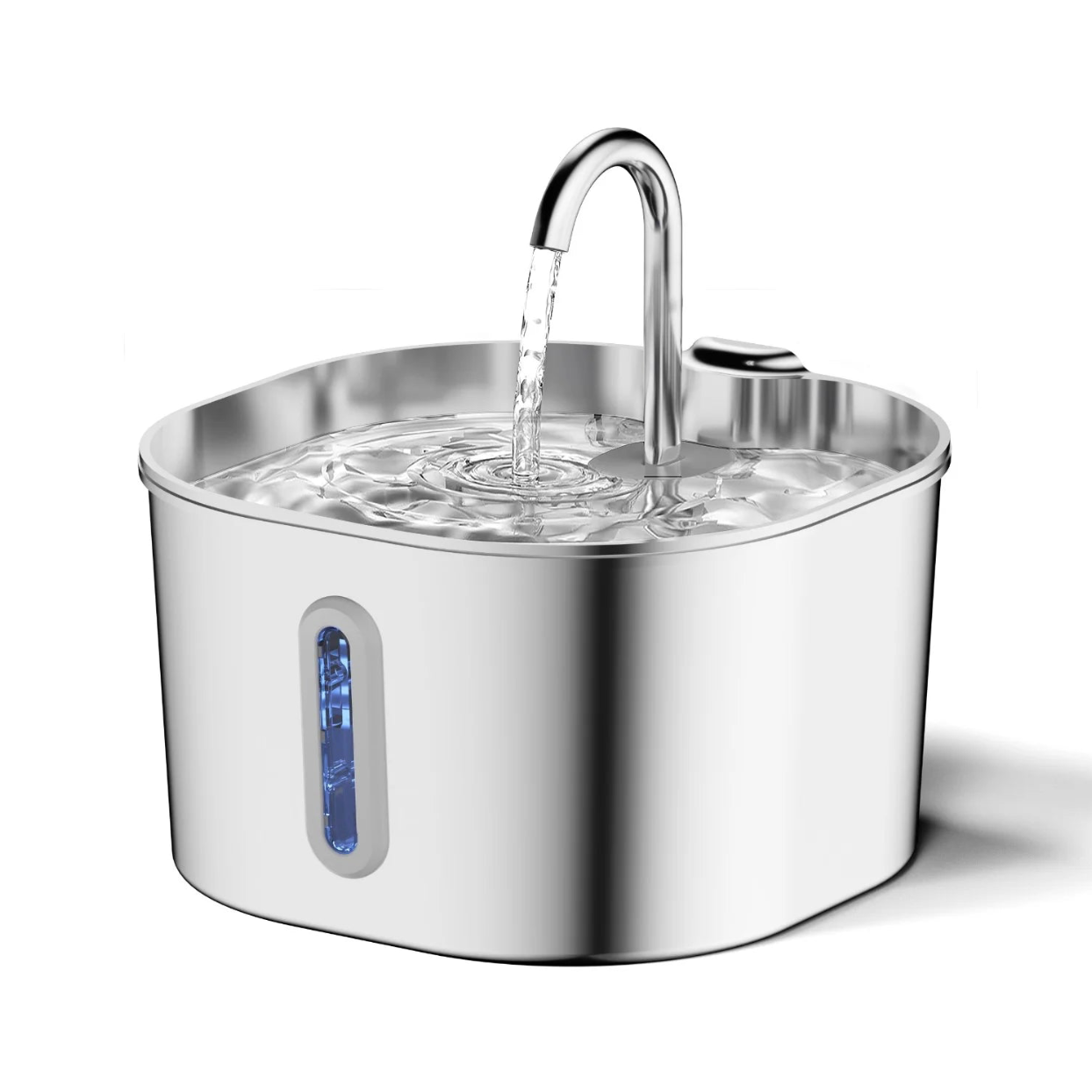 Fontaine à eau pour chat chien inox silencieuse fenêtre visuelle filtration Auralis