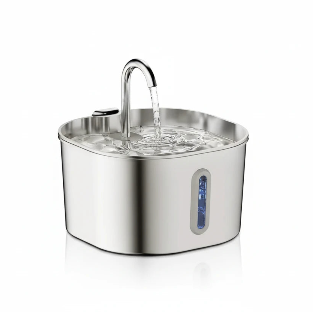 Fontaine à eau pour chat chien inox silencieuse fenêtre visuelle filtration Auralis