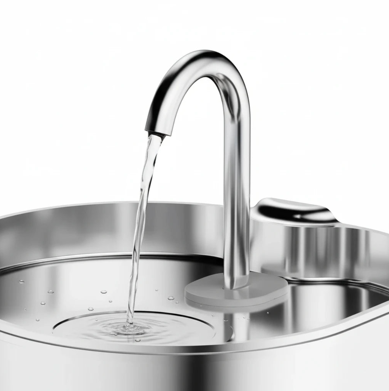 Fontaine à eau pour chat chien inox silencieuse fenêtre visuelle filtration Auralis