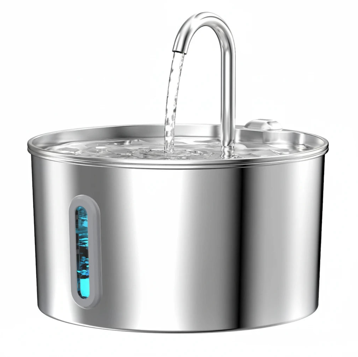 Fontaine à eau pour chat chien inox silencieuse fenêtre visuelle filtration Auralis
