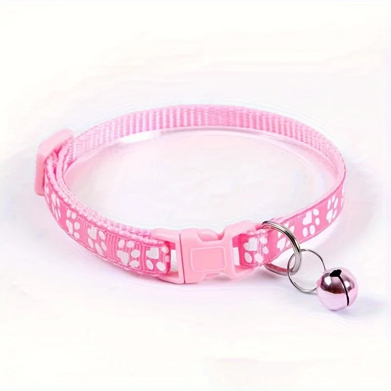 Fashion Pet Cats Collar Colorful Pattern Cute Bell Adjustable Collars For Cats Kitten DIY Ring Necklace Pet Accessories Auralis