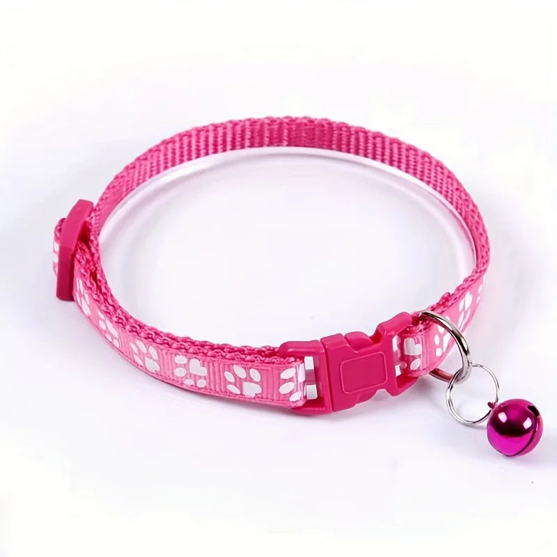 Fashion Pet Cats Collar Colorful Pattern Cute Bell Adjustable Collars For Cats Kitten DIY Ring Necklace Pet Accessories Auralis