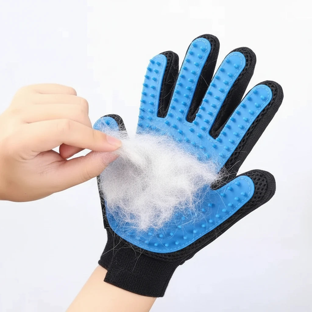 Pet Grooming Kit for Dog Cat Rabbit Fur 2 Sided Grooming Brush Bath Cleaning Glove De-Shedding De-Matting Pet Hair Auralis