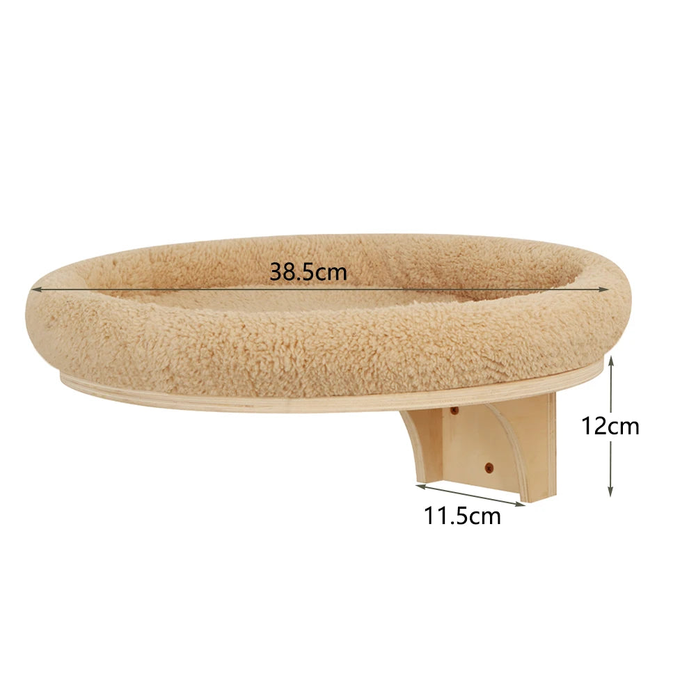 Wall Mounted Cat Tree Wooden Shelves Scratching Posts Climbing Cat tower Hammock With Solid Floating Perches Steps and Ladder Auralis