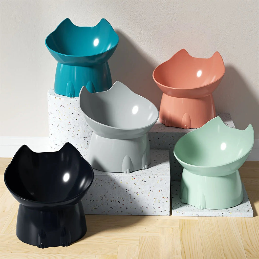 Elevated Pet Feeder for Cats & Dogs - Neck-Friendly, Anti-Tip Slanted Bowl for Food and Water Auralis