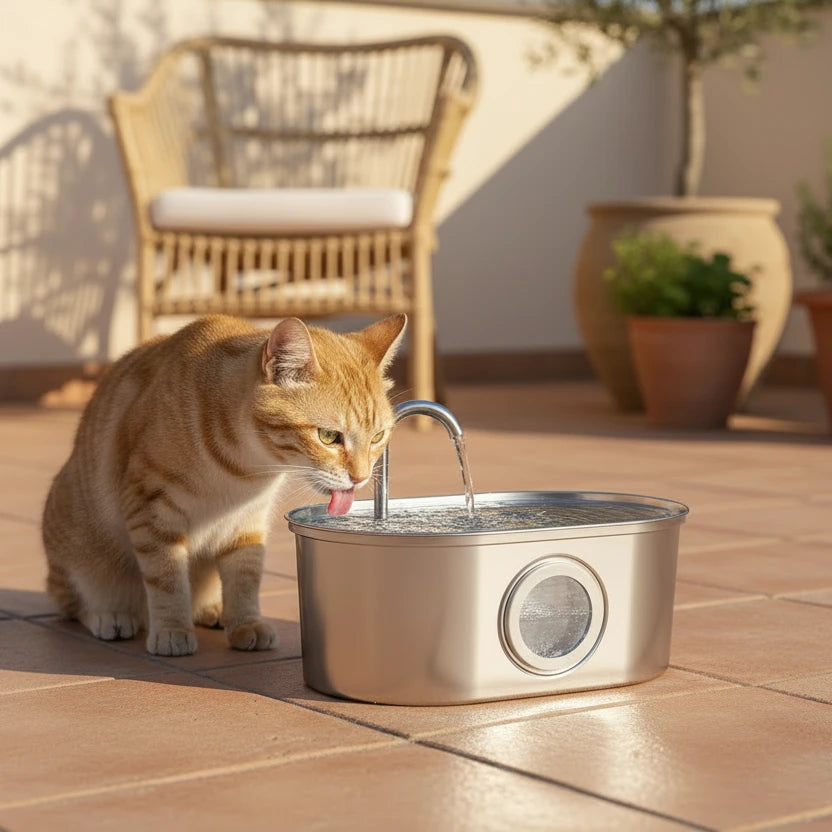 3L Cat Drink Water Fountain 5V Stainless Steel Pet Cat Water Dispenser Transparent Window Design Dogs Fountain With Filters Auralis