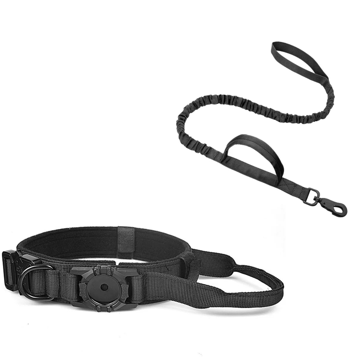 Tactical AirTag Dog Collar, with AirTag Holder and Handle Military Dog Metal Buckle Adjustable GPS Collar for Medium Large Dogs Auralis