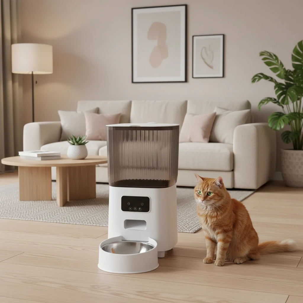 5L Automatic Feeder Cats WiFi with Camera HD Smart Interactive Pet Food Dispenser Timer Stainless Steel Bowl Auto Dog Feeder Auralis