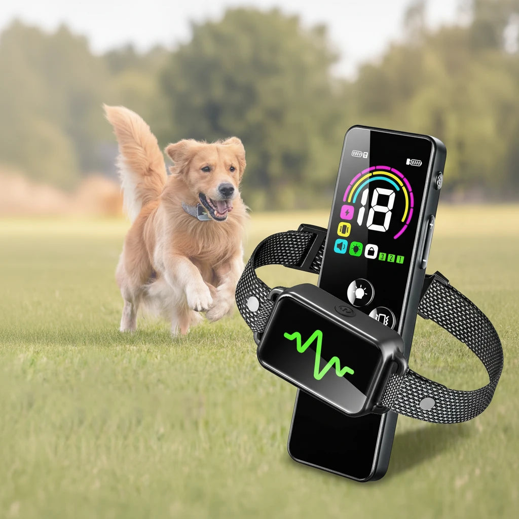 ORCLEAB RC-06 Electric Dog Training Collar Rechargeable Remote Control Pet Anti Bark LCD Color Screen Waterproof Dogs Accessorie Auralis