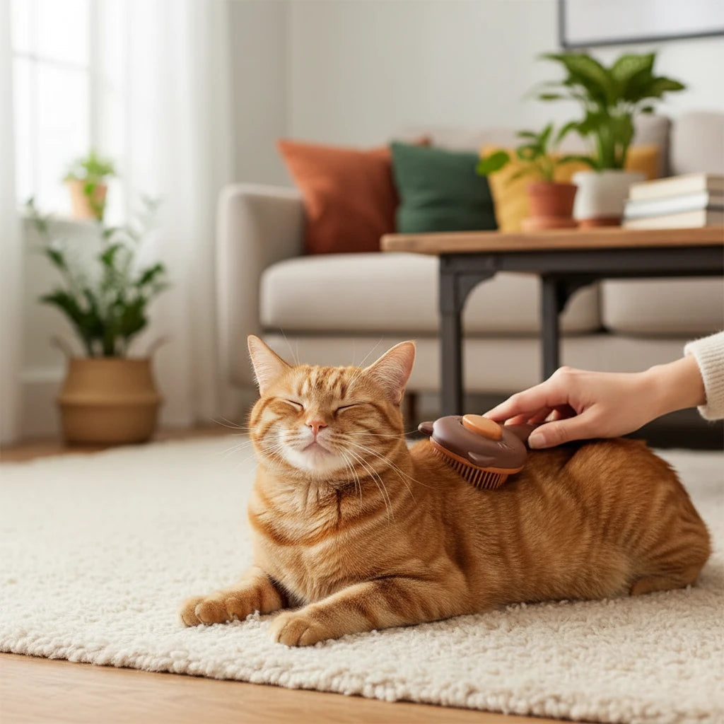 Brosse de bain et massage auto-nettoyante pour chat Auralis