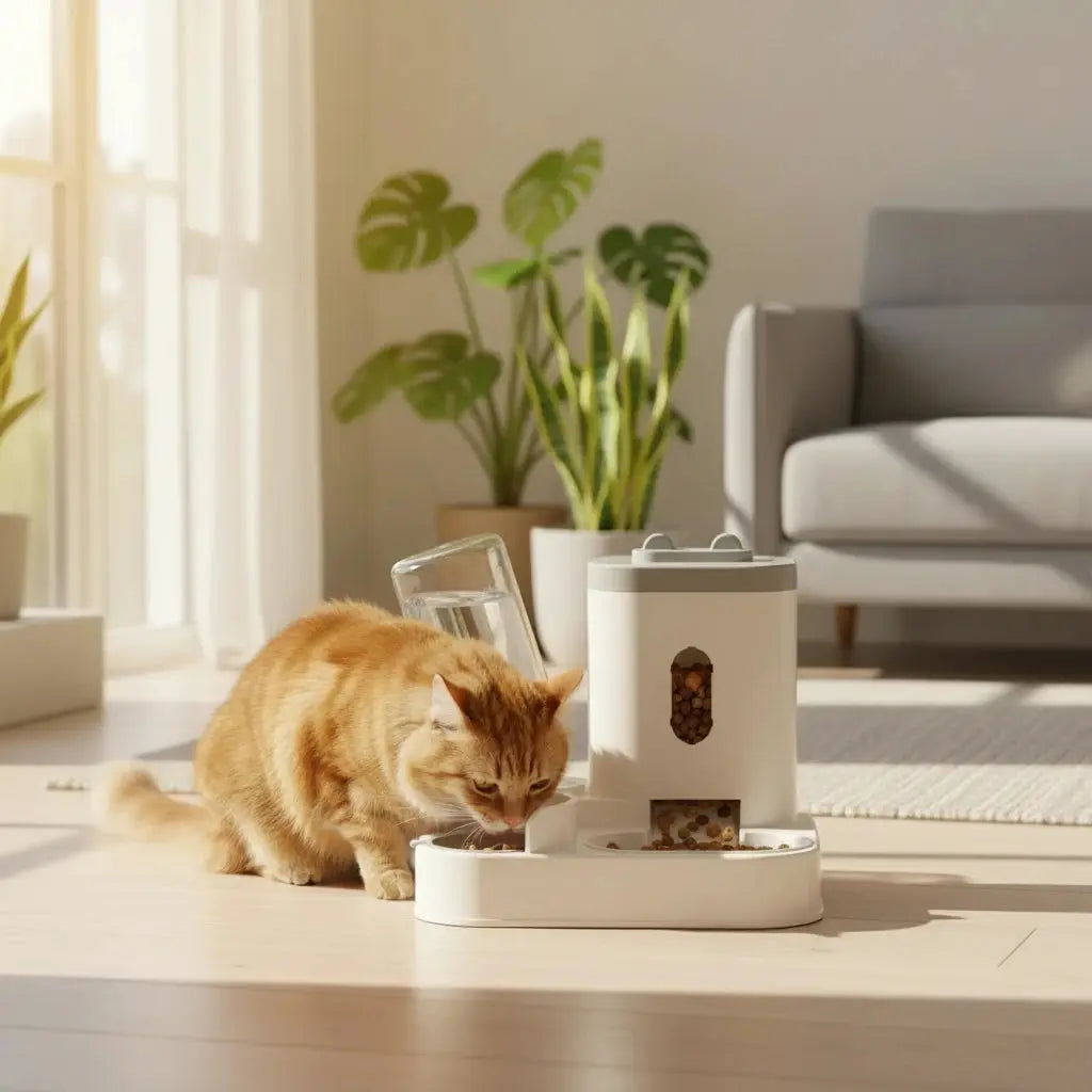 Distributeur automatique de nourriture et d’eau pour chats et chiens Auralis-Velourstyle