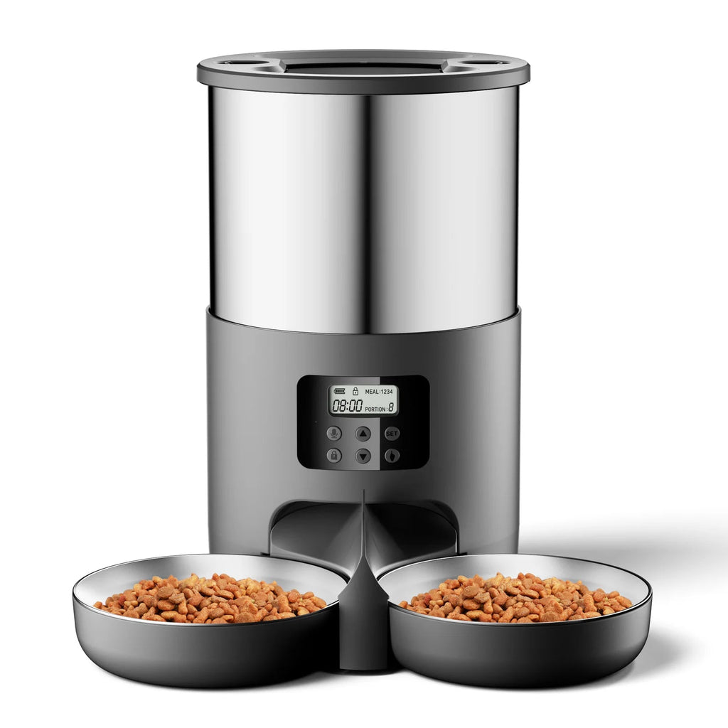 4L Large Capacity APP Pet Feeder Large Capacity Stainless Steel Food Bucket Automatic Cat and Dog Feeding Bowl Auralis
