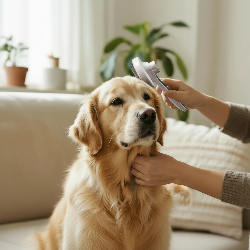 Brosse auto-nettoyante légère pour chien et chat Auralis
