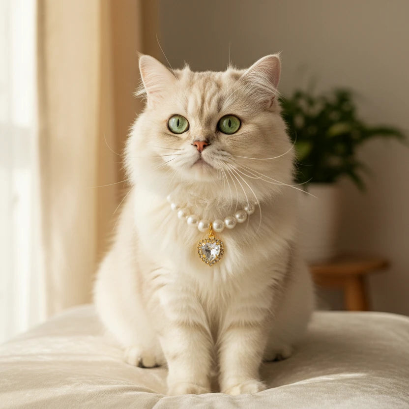 Pet Pearl Collar Dog Princess Necklace Cat Jewelry Cute Collar Puppy Accessories Dog Kitten Chain Chihuahua Wedding Jewelry Gift Auralis