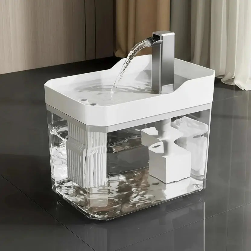 Fontaine à eau automatique pour chat avec filtre et pompe silencieuse Auralis-Velourstyle
