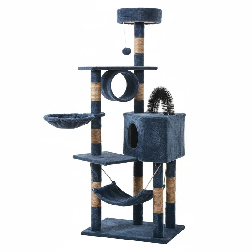 Large Cat Tree Tower with Multiple Hamocks, Scratch Tower, Villa Training Aids, Furniture, Pet Products Supplies Auralis