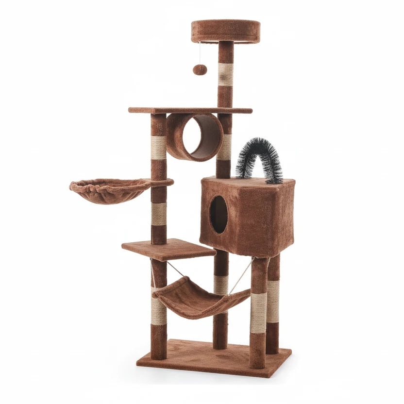 Large Cat Tree Tower with Multiple Hamocks, Scratch Tower, Villa Training Aids, Furniture, Pet Products Supplies Auralis