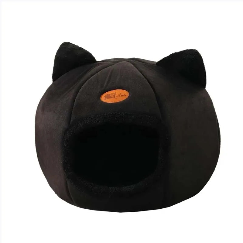 Cat Head Shape Cute And Comfortable Warm Cat House Safe Sleep Cave Non-Slip Semi-Closed Design Four Seasons Universal Cat Nest Auralis