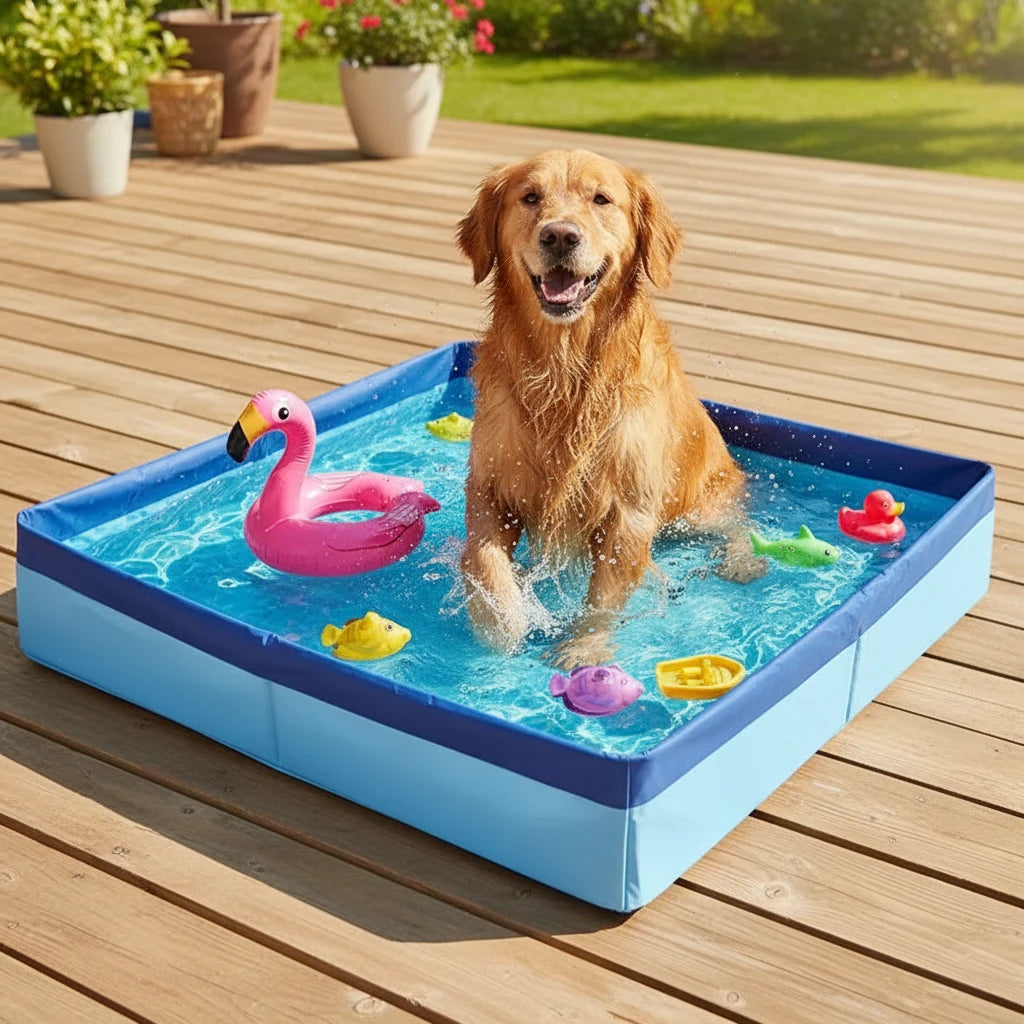 Dog Kiddie Pool PVC Folding Swimming Pool For Dog Non-Inflatable Save Space Pet Puppy Bathing Tub pet bathtubs Auralis