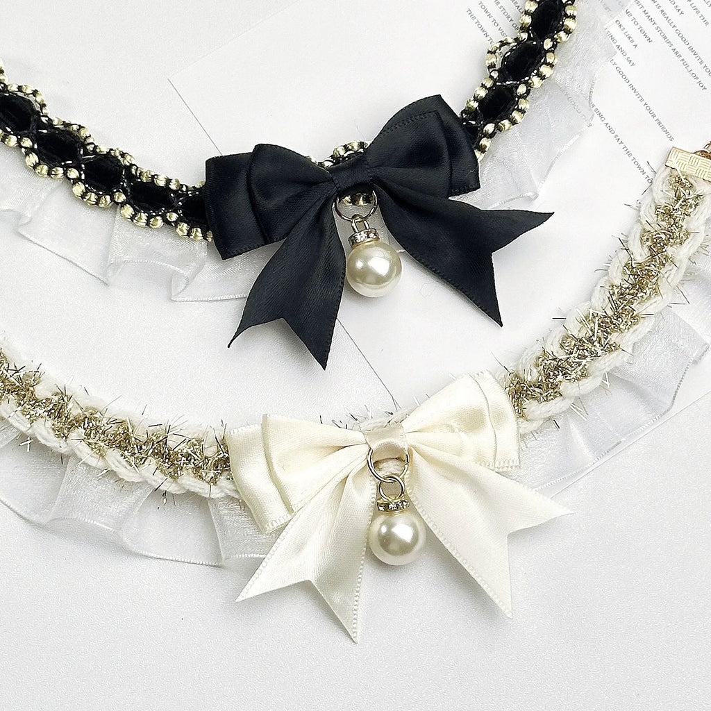 Pet Dog Cat Collar Cute Lace Bow Cat Collar Adjustable Cat Necklace Jewelry Sweet Neck Decorative Pet Accessories Pet Supplies Auralis