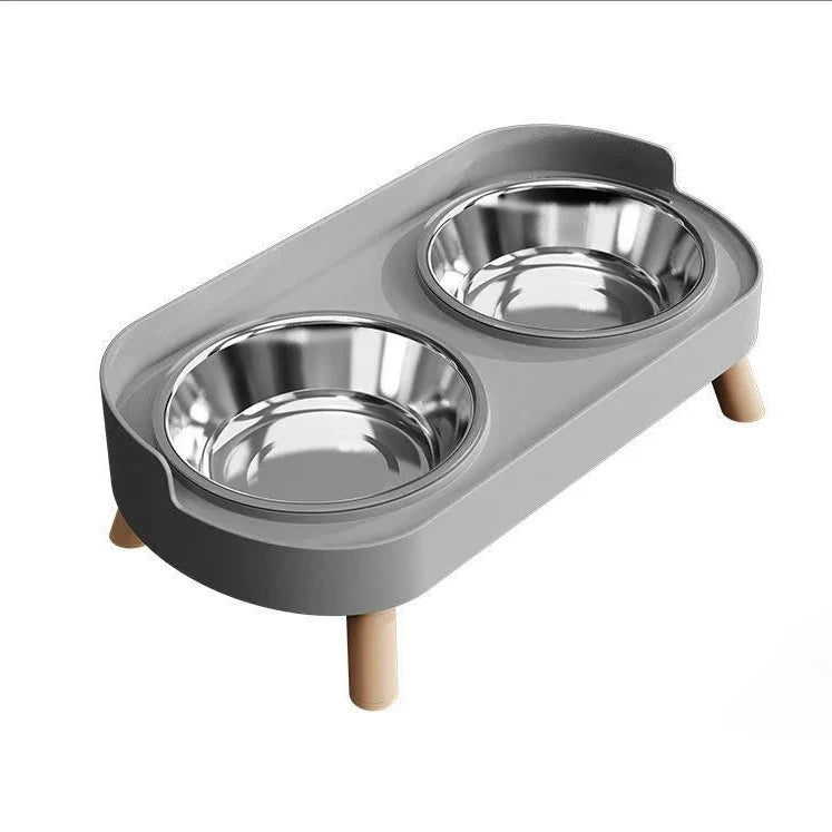 Dopamine Colorful Elevated Pet Feeder: Dual Stainless Steel Bowls with Neck Support - Fashion Food & Water Station for Pets Auralis