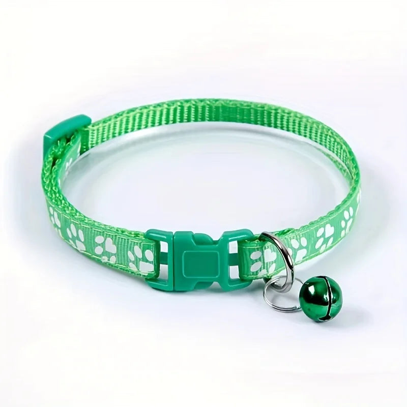 Fashion Pet Cats Collar Colorful Pattern Cute Bell Adjustable Collars For Cats Kitten DIY Ring Necklace Pet Accessories Auralis