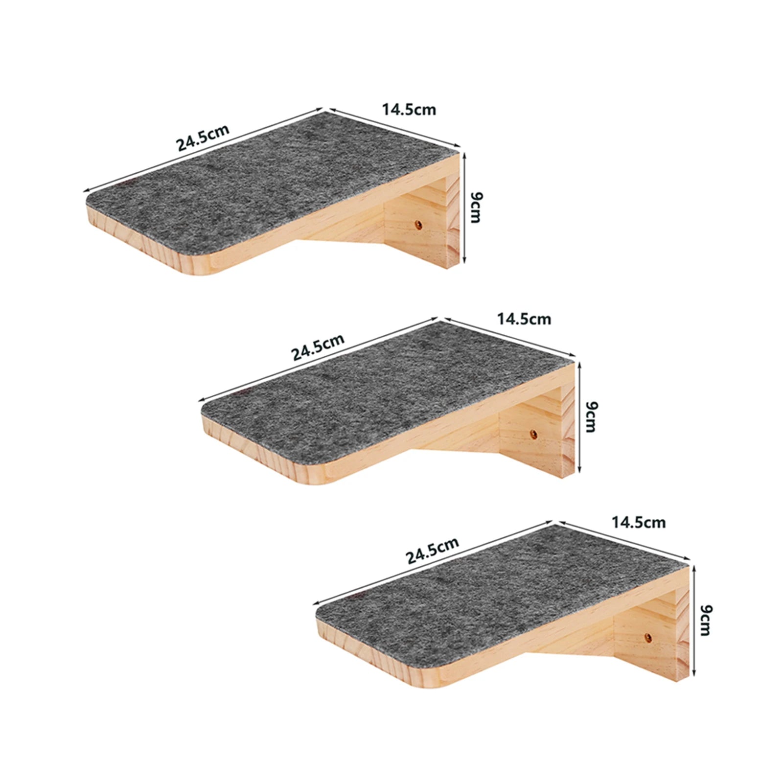 Wall Mounted Cat Tree Wooden Shelves Scratching Posts Climbing Cat tower Hammock With Solid Floating Perches Steps and Ladder Auralis