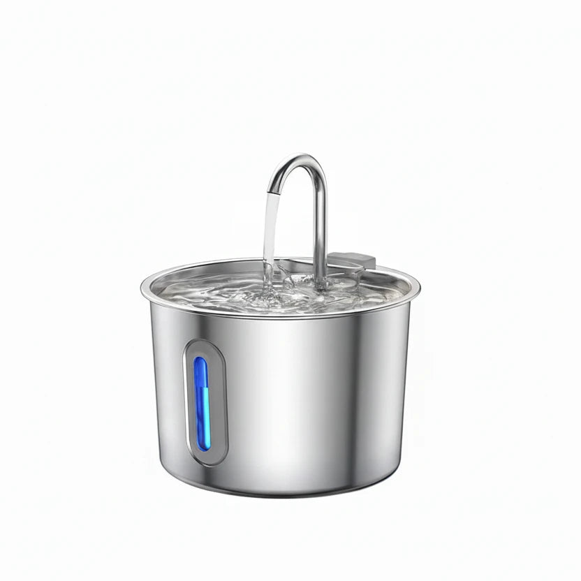 Stainless Steel Cat Water Fountain 2.2L/75oz Pet Automatic Water Dispenser for Dog Cat Drinking Pet supplies Filter System Auralis