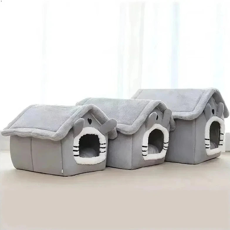 Indoor Warm Dog House Soft Pet Bed Tent House Dog Kennel Cat Bed Removable and Washable Cushion Suitable Four Season Universal Auralis