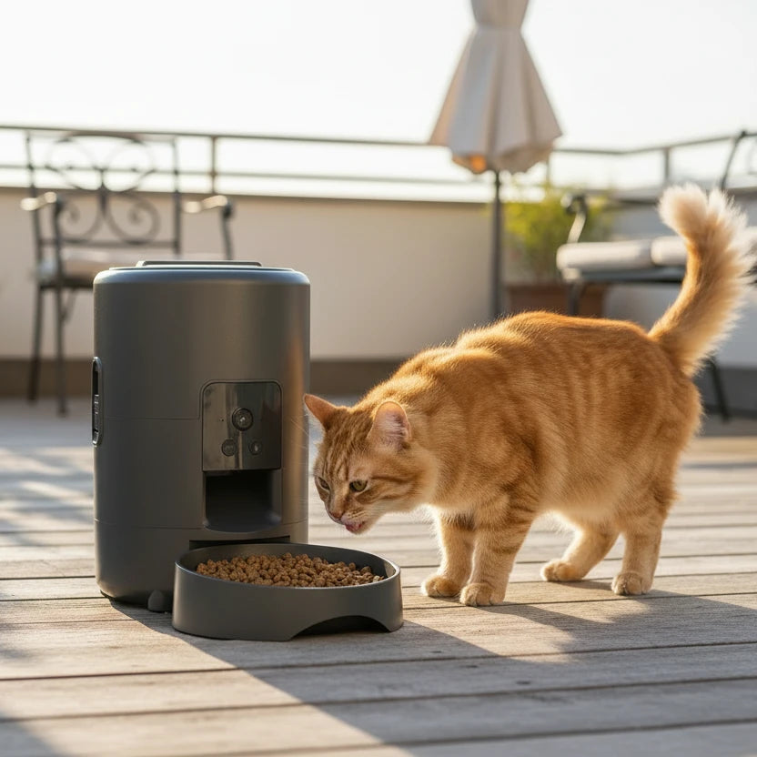 2L with video automatic cat feeder, intelligent timed and quantitative feeding, cat, dog and pet feeding bowl controlled by APP Auralis