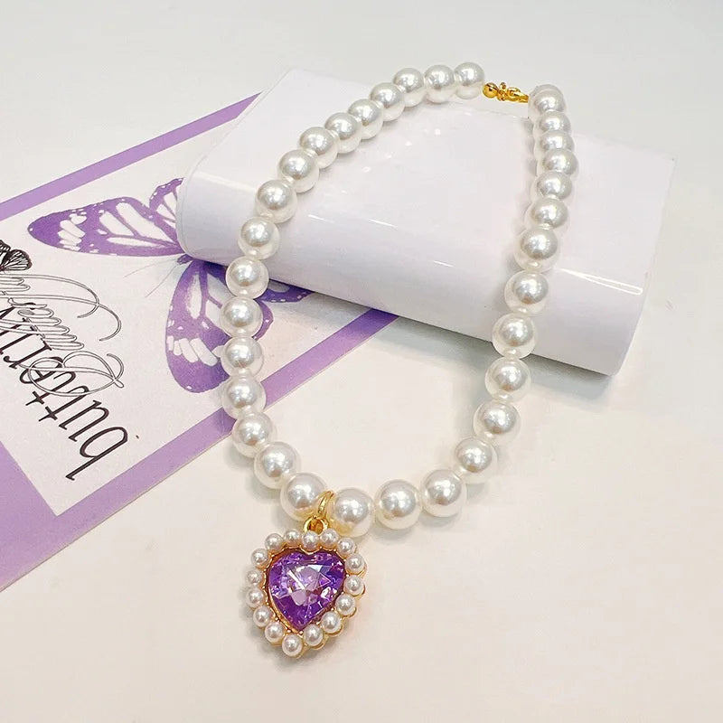 Princess Style Pet Pearl Collar for Dogs Cats - Cute Jewelry Accessory for Puppy Kitten Chihuahua Perfect Wedding Gift Auralis