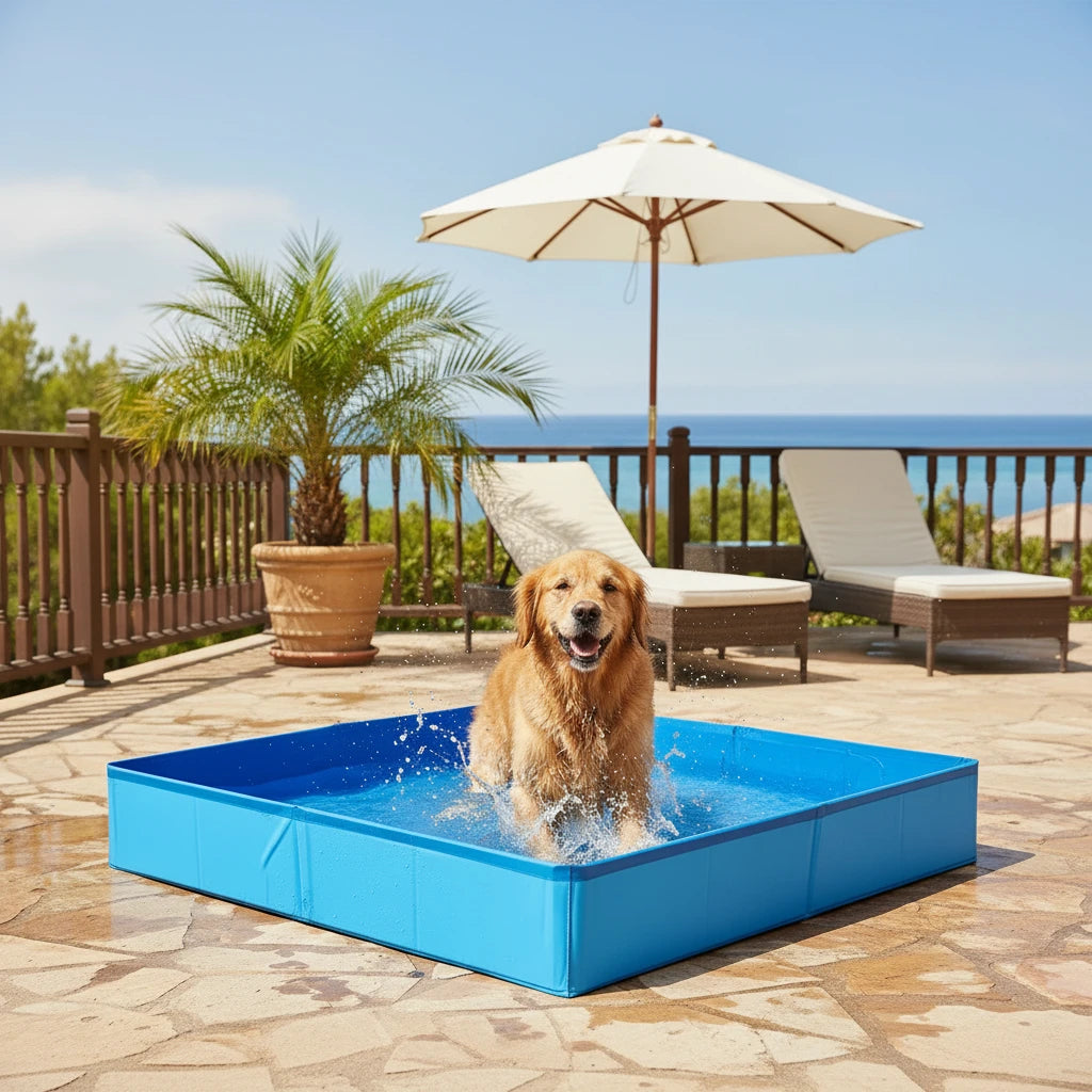 Dog Kiddie Pool PVC Folding Swimming Pool For Dog Non-Inflatable Save Space Pet Puppy Bathing Tub pet bathtubs Auralis