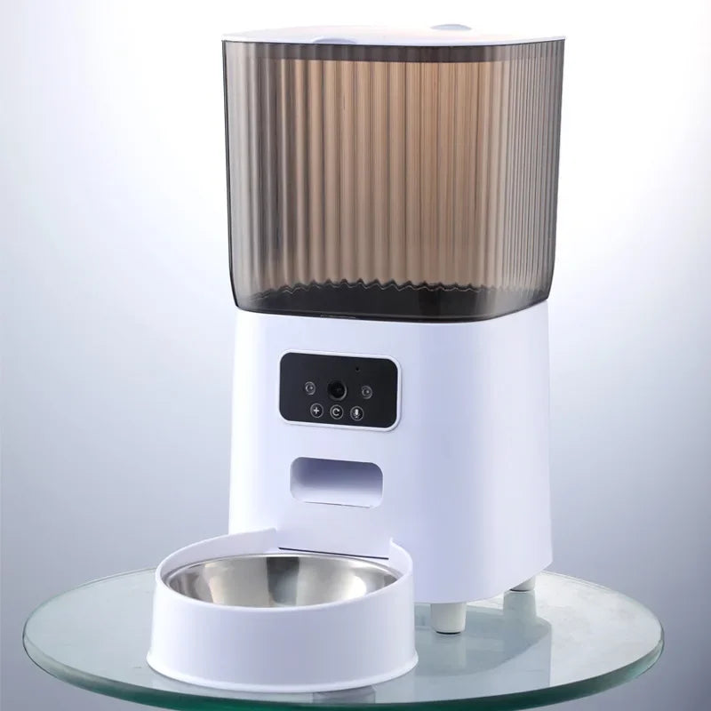 5L Double Bowls Smart Automatic Cat Feeder With Camera Cat Dry Food Video Dispenser Pet Smart Voice Recorder Auto Feeder For Dog Auralis