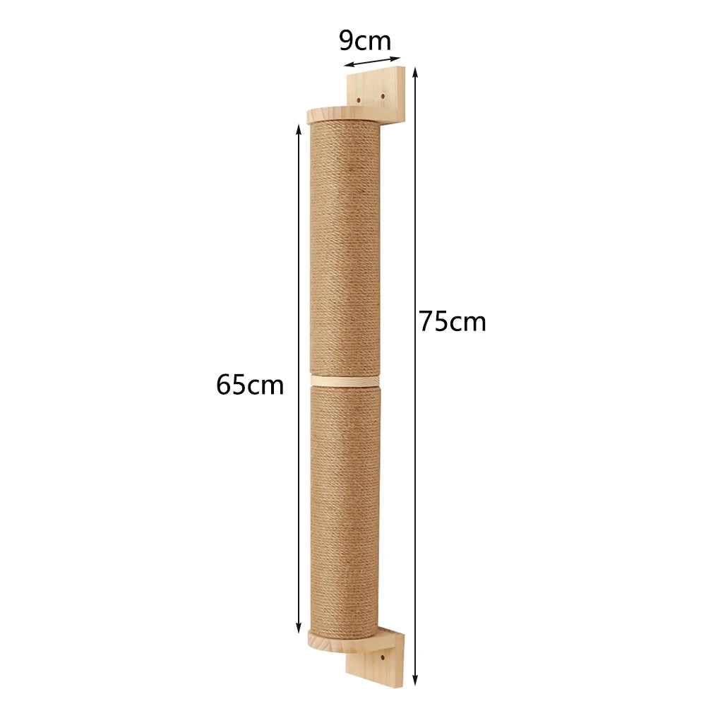 Wall Mounted Cat Tree Wooden Shelves Scratching Posts Climbing Cat tower Hammock With Solid Floating Perches Steps and Ladder Auralis