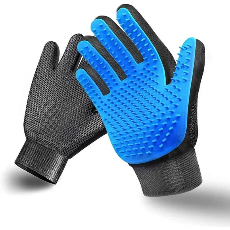 Pet Grooming Kit for Dog Cat Rabbit Fur 2 Sided Grooming Brush Bath Cleaning Glove De-Shedding De-Matting Pet Hair Auralis