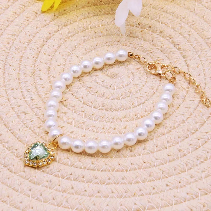 Pet Pearl Collar Dog Princess Necklace Cat Jewelry Cute Collar Puppy Accessories Dog Kitten Chain Chihuahua Wedding Jewelry Gift Auralis