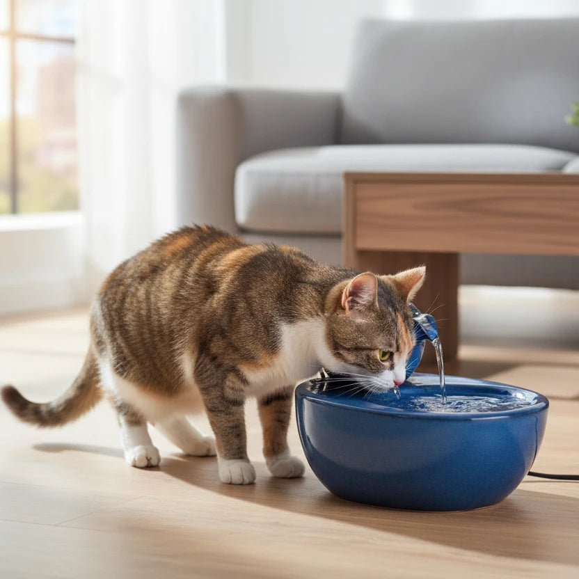Cat Dog Pet Automatic Drinking Fountain Ceramic Aut Bowl Water Fountain Dispenser Pet Electric Watering Supplies Food Bowl Auralis