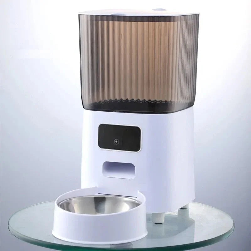 5L Double Bowls Smart Automatic Cat Feeder With Camera Cat Dry Food Video Dispenser Pet Smart Voice Recorder Auto Feeder For Dog Auralis