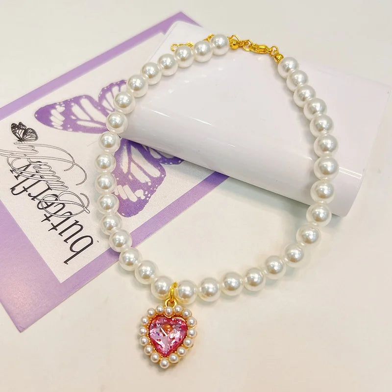 Princess Style Pet Pearl Collar for Dogs Cats - Cute Jewelry Accessory for Puppy Kitten Chihuahua Perfect Wedding Gift Auralis