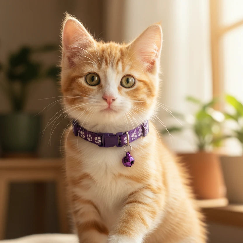 Fashion Pet Cats Collar Colorful Pattern Cute Bell Adjustable Collars For Cats Kitten DIY Ring Necklace Pet Accessories Auralis