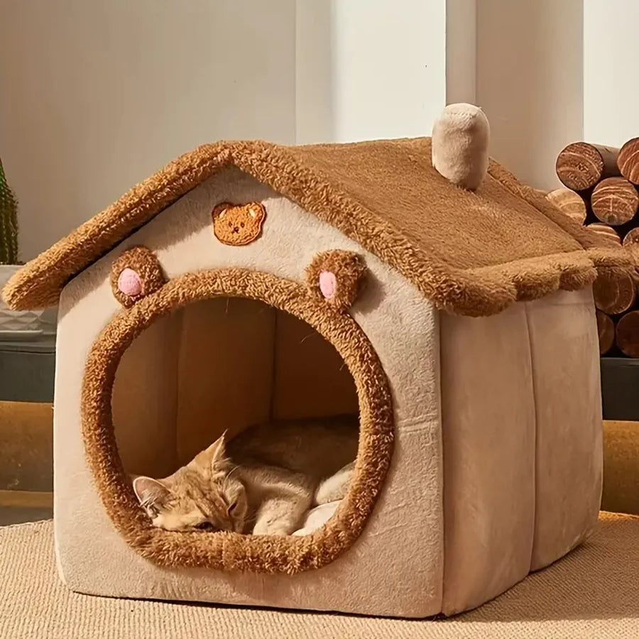 Foldable Pet House Removable Washable Cat House Puppy Cave Sofa Pet Bed House for Extra Small Dogs and Small and Medium Cats Auralis