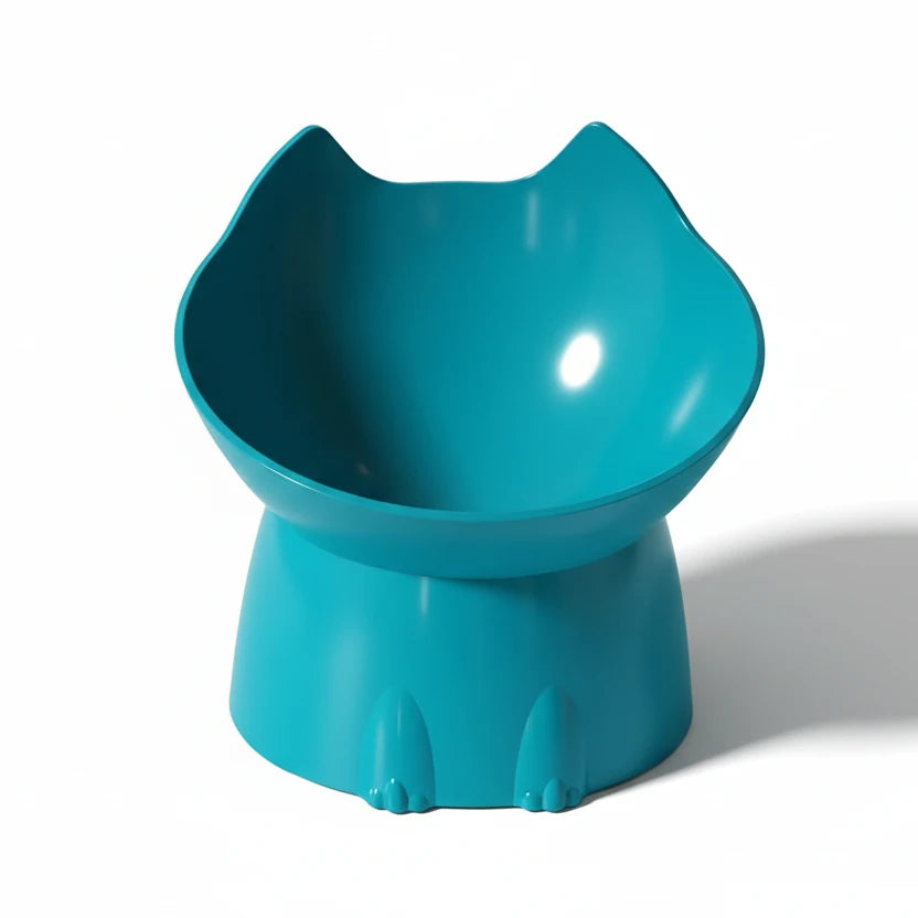 Elevated Pet Feeder for Cats & Dogs - Neck-Friendly, Anti-Tip Slanted Bowl for Food and Water Auralis