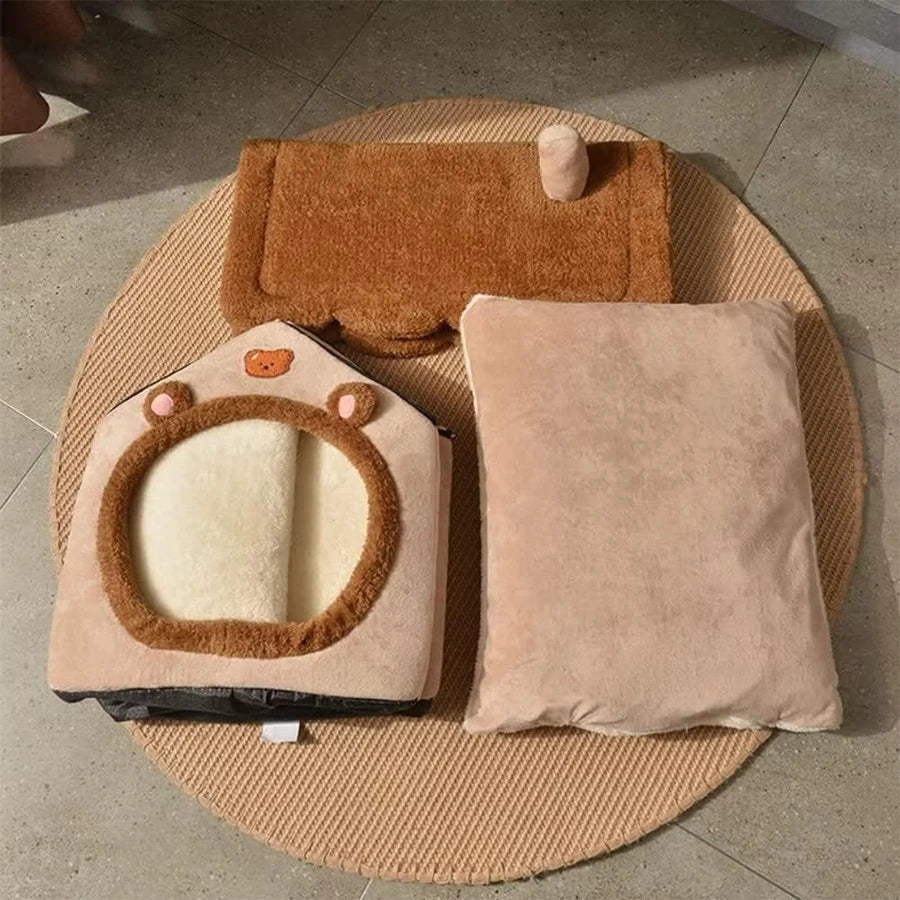 Foldable Pet House Removable Washable Cat House Puppy Cave Sofa Pet Bed House for Extra Small Dogs and Small and Medium Cats Auralis