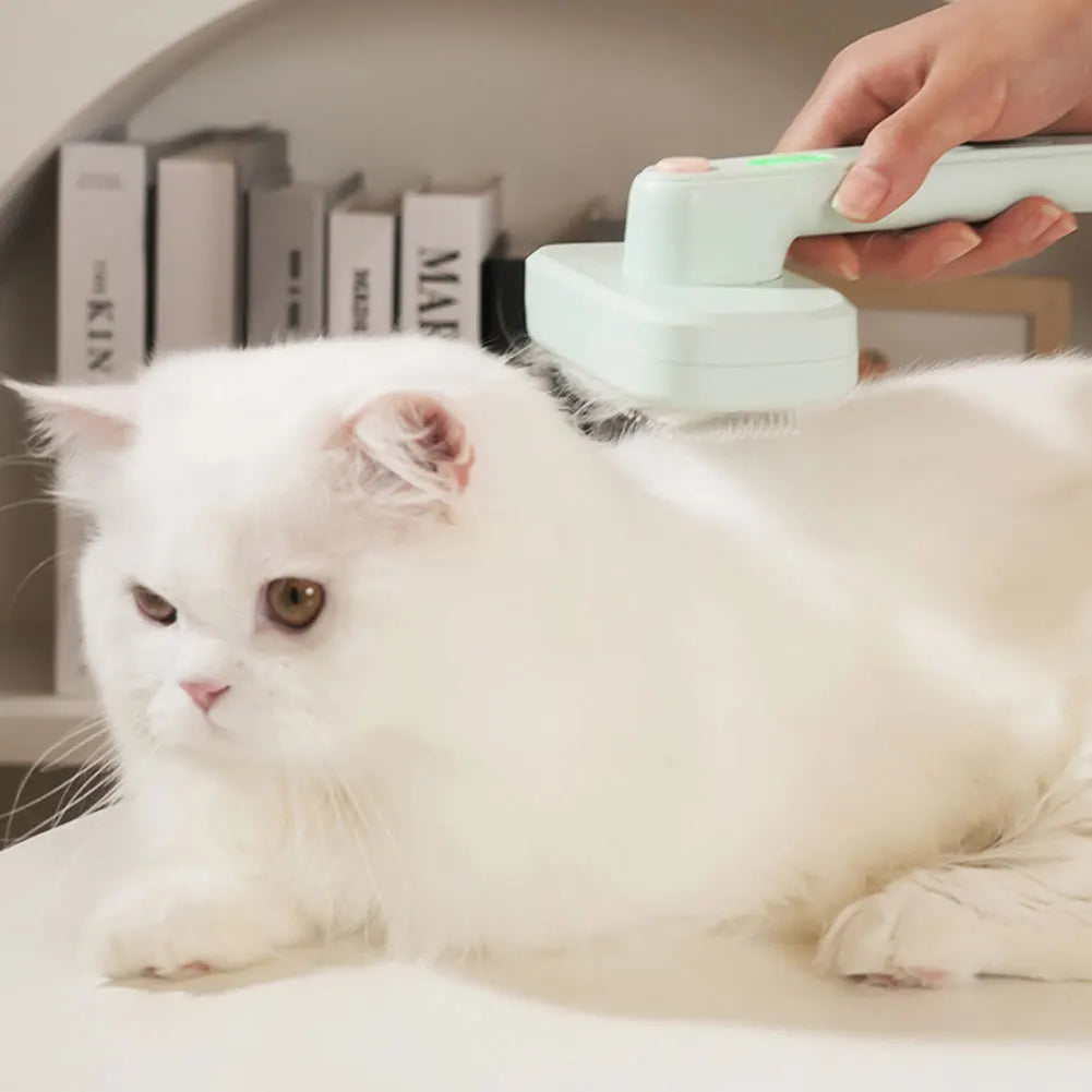 Pet Clean Brush One-Key Hair Removal Negative Ion Electric Self Cleaning Slickers Brush For Cats Dogs Grooming Brush Hair Comb Auralis